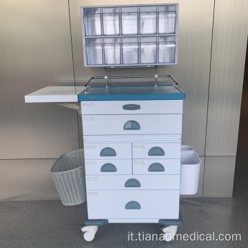 Carrello per anestesia Tianao con organizer per contenitori inclinabili